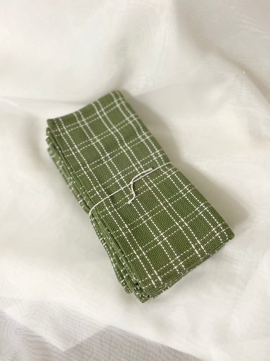 Olive Check Table Napkins | set of 4