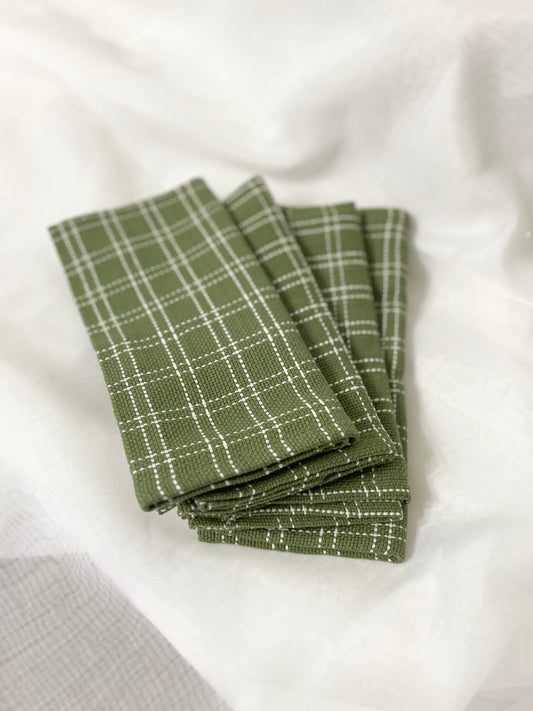 Olive Check Table Napkins | set of 4